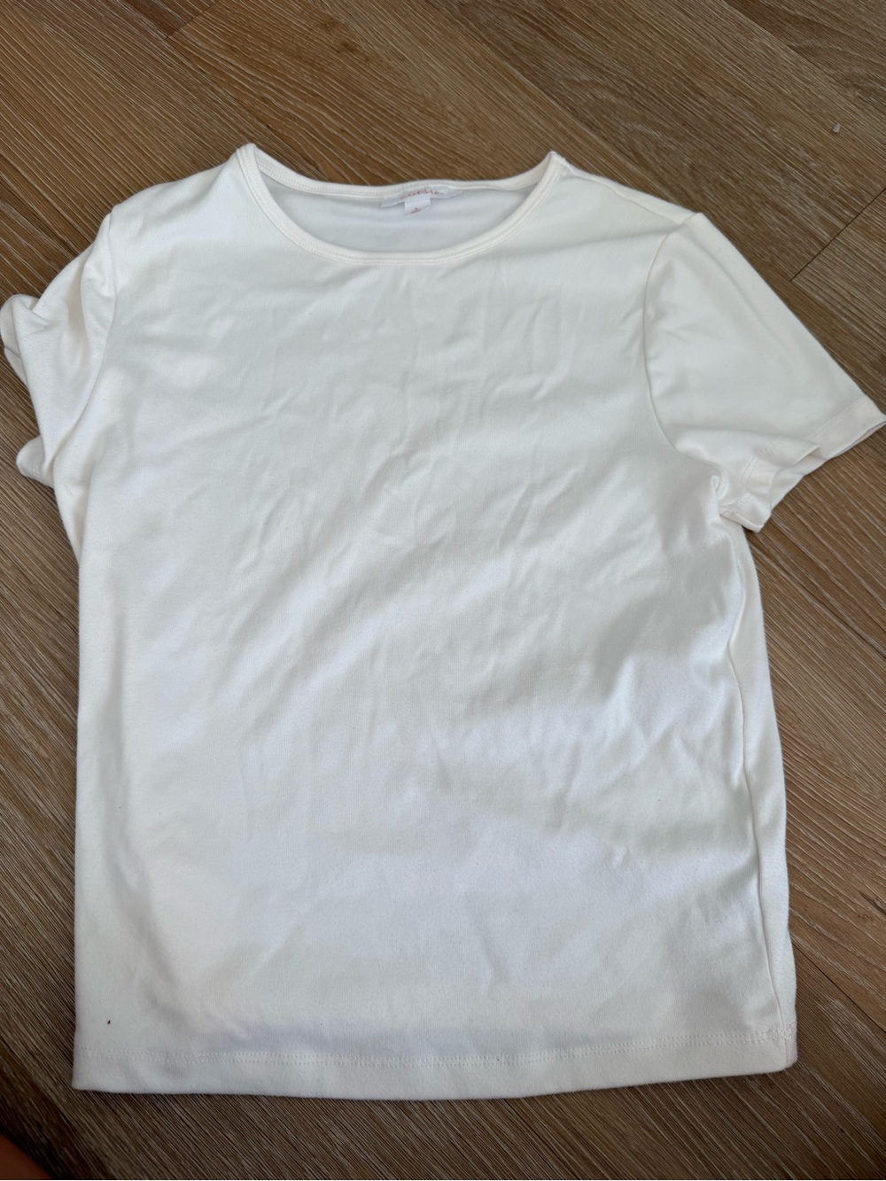 Colsie White Crewneck Tee with Orange Logo